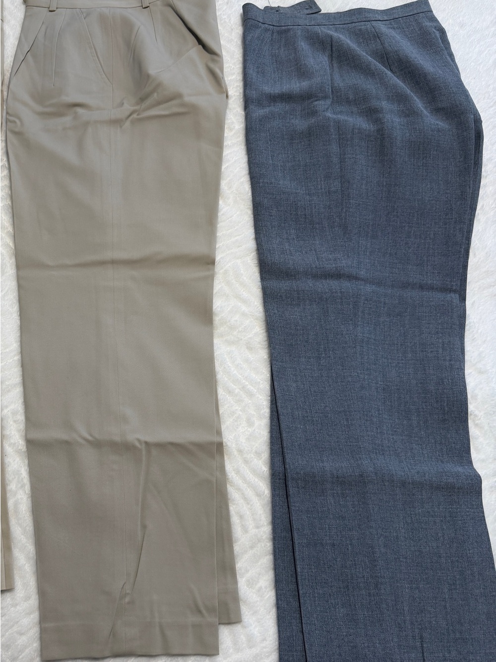 2 pairs! Size 2 Petite - Beige and Charcoal Grey Slim Dress Trousers